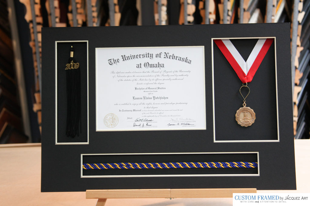 Diploma Custom Framed with Tassel and Medal