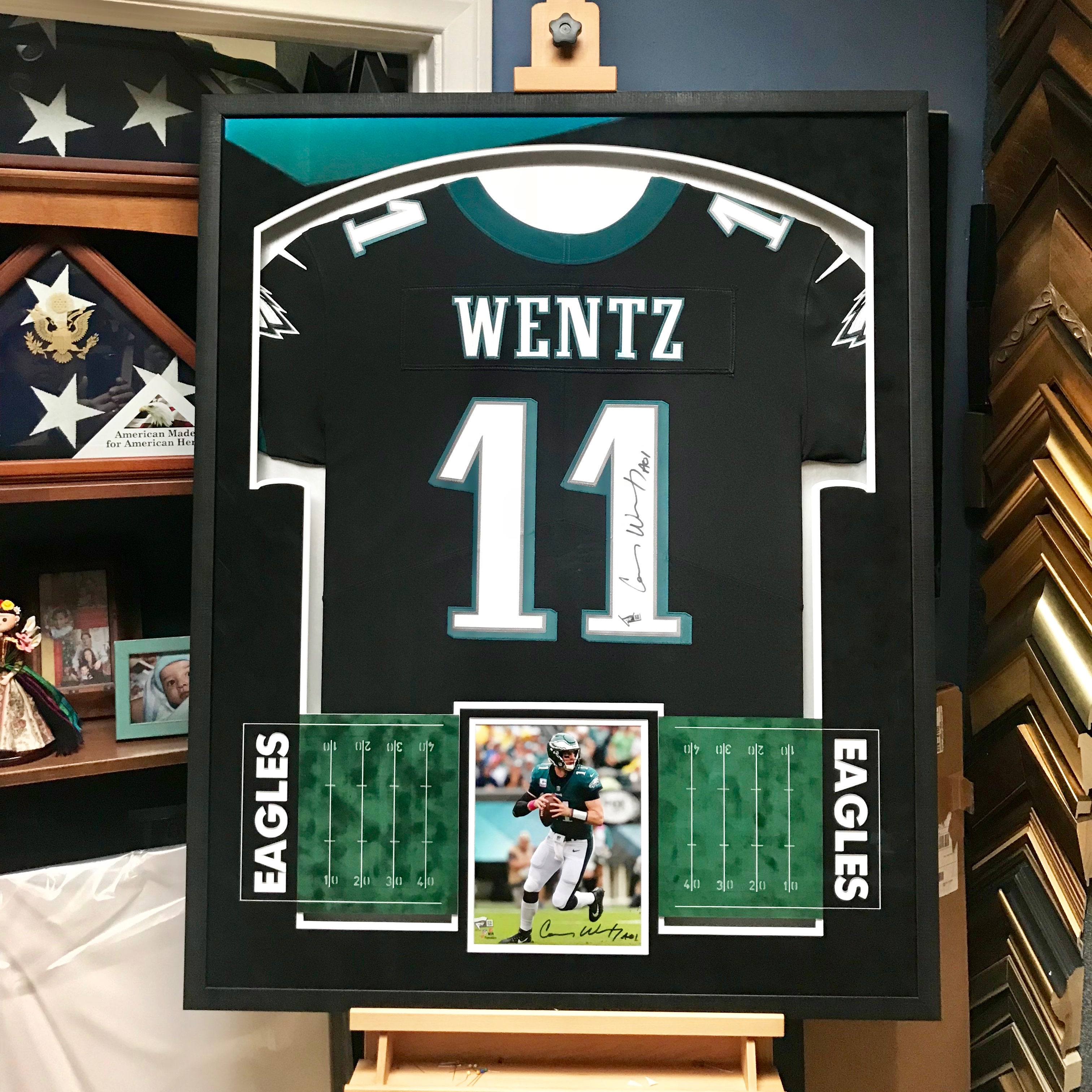 Framing a Signed Carson Wentz Jersey From the Philadelphia Eagles Superbowl  Champions - Jacquez Art & Jersey Framing