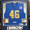 San Diego Chargers Muncie Framed Jersey Finished