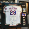 New York Mets Jersey Framing with 2 Baseballs, Line Up card, Photos and Nameplates