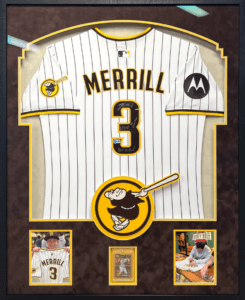 Jackson Merrill San Diego Padres signed jersey custom frame display by Jacquez Art