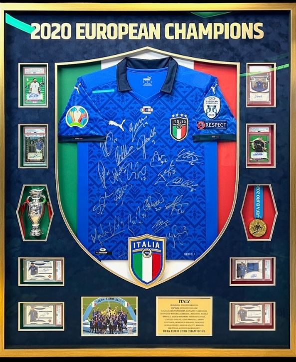2020 European Champions Framed Jersey by Jacquez Art