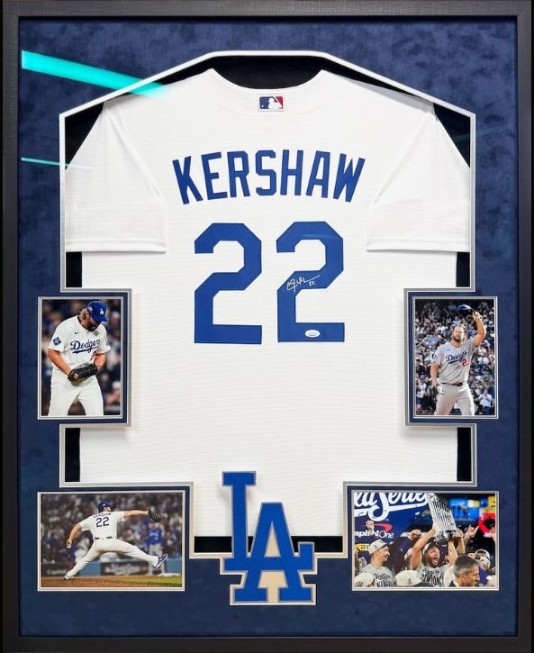 Clayton Kershaw Dodgers Framed Jersey by Jacquez Art