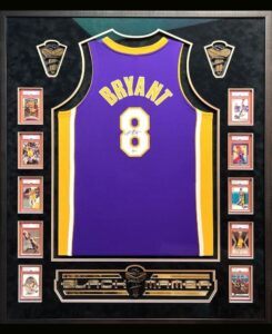 Kobe Bryant Framed Jersey with Cards by Jacquez Art