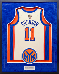 Jalen Brunson Signed Jersey Framing by Jacquez Art